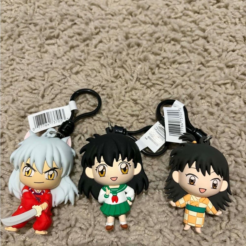 Monogram‎ Inuyasha Figural Bag Clip Series 2 INUYASHA KAGOME RIN Anime LOT OF 3✅